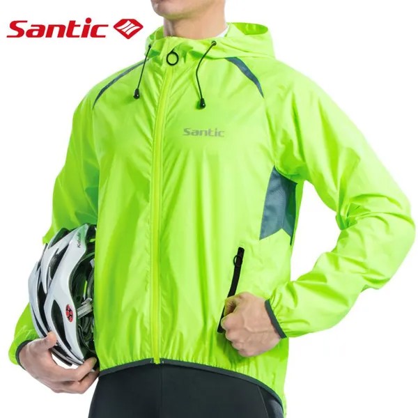 Santic велосипед ветровка мужская Дышащий светоотражающий велосипед MTB джерси велосипедная Длинный рукав велоодежда для мужчин велосипеды до...