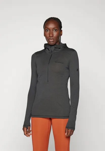 Флисовый пуловер LIGHT HOODED Peak Performance, цвет black