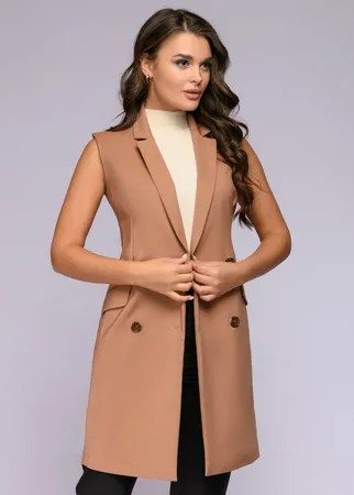 Жилет женский 1001dress 0112014-01760BK коричневый 40