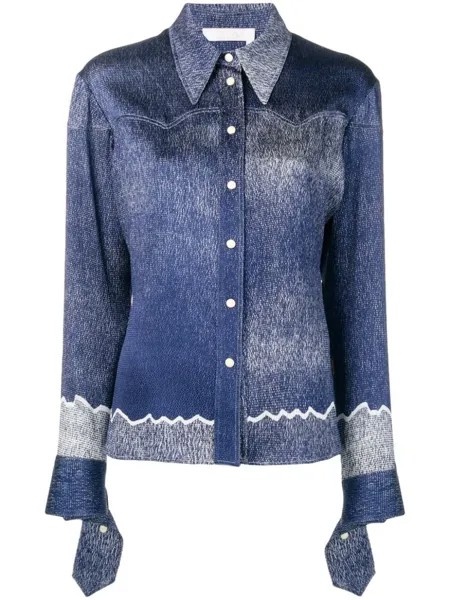Chloé шорты с принтом, синий