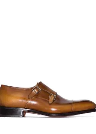 Santoni туфли монки с пряжками