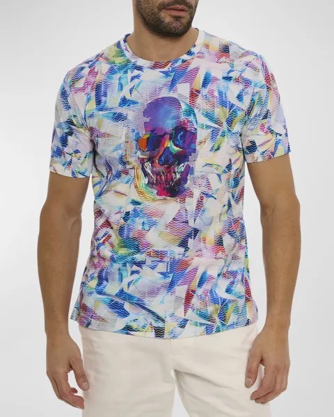 Мужская футболка с круглым вырезом и рисунком Kaleidoskull Robert Graham, цвет Multi