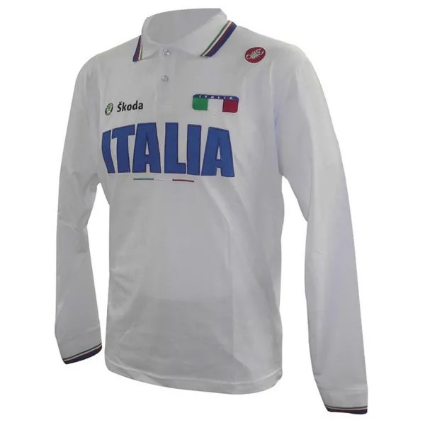 Рубашка поло с длинным рукавом Castelli Italian Team 12/14, белый
