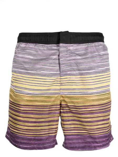 Missoni плавки-шорты с эластичным поясом и полосками, желтый