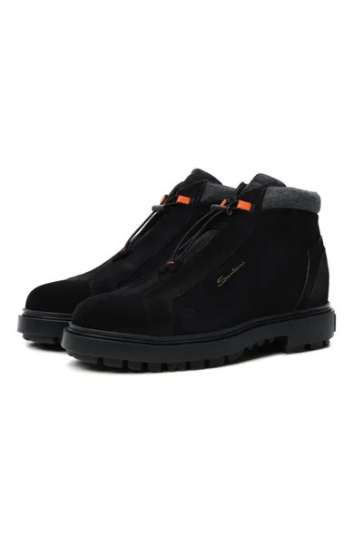 Замшевые ботинки Santoni