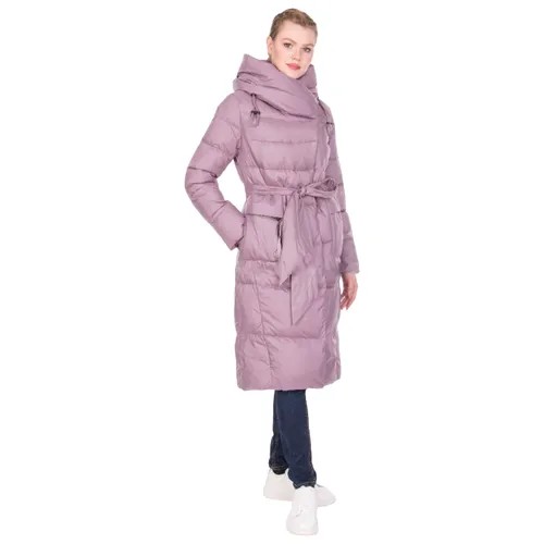 Зимнее женское пальто с капюшоном Lora Duvetti, размер 52