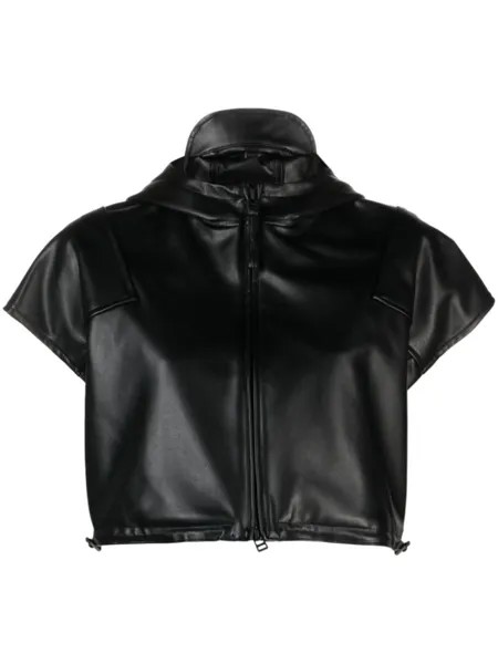 Issey Miyake укороченная куртка Straight Seams с капюшоном, черный