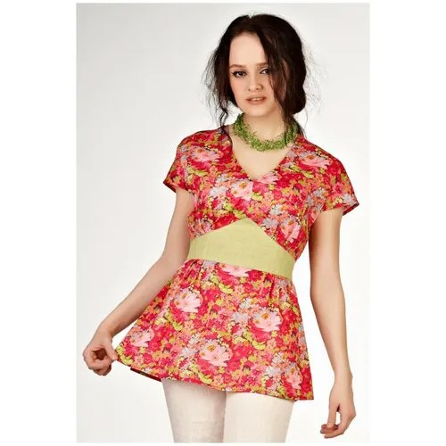 Блуза  Setty'S Collection, повседневный стиль, свободный силуэт, размер 46, мультиколор
