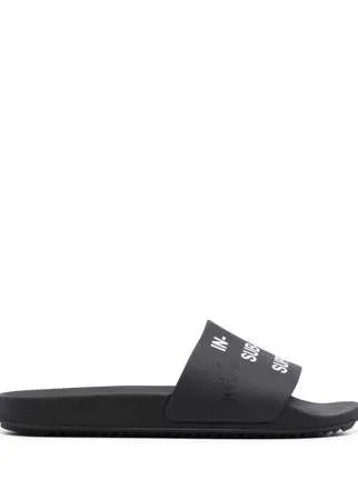 Rick Owens DRKSHDW шлепанцы с текстовым принтом