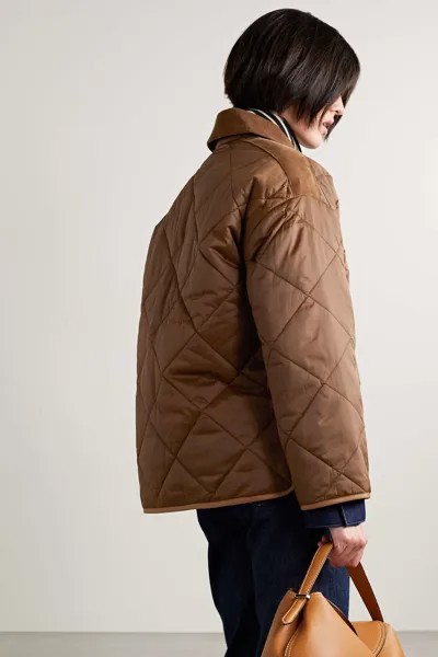 BARBOUR стеганая куртка Ryhope с вельветовой отделкой, бронзовый