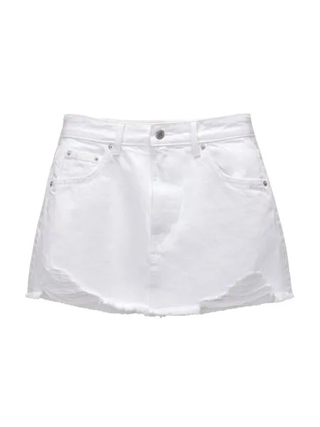 Юбка Pull&Bear, цвет White Denim