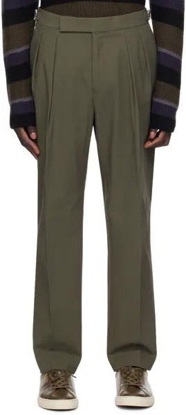 Зеленые брюки со складками Paul Smith, цвет Greens