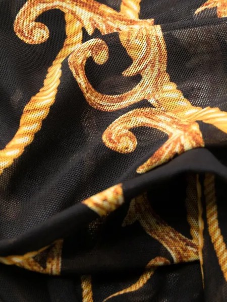 GANNI baroque-print mesh leggings