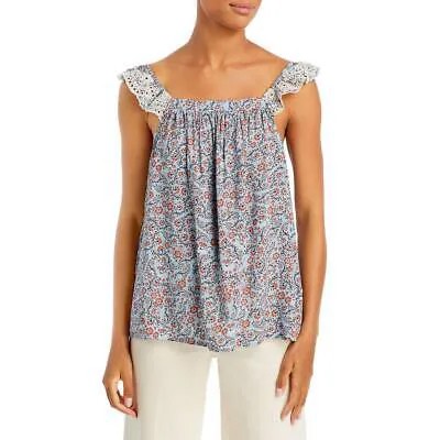 Футболка Fever Womens Blue Printed Off The Shoulder Tank Top L BHFO 6074