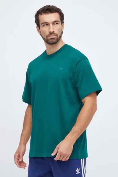 Хлопковая футболка adidas Originals, зеленый
