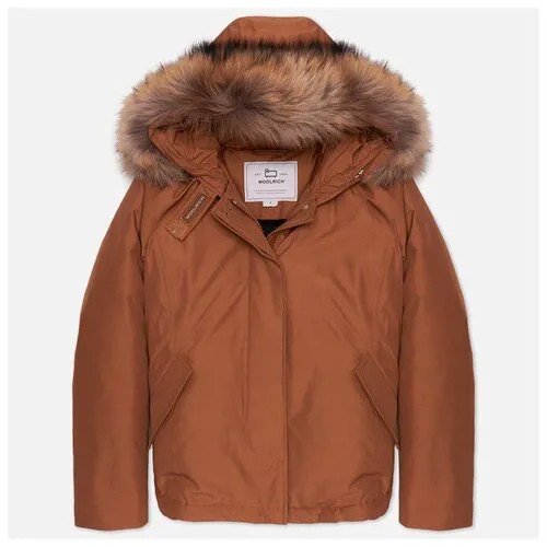 Пуховик Woolrich, средней длины, подкладка, размер XS, коричневый