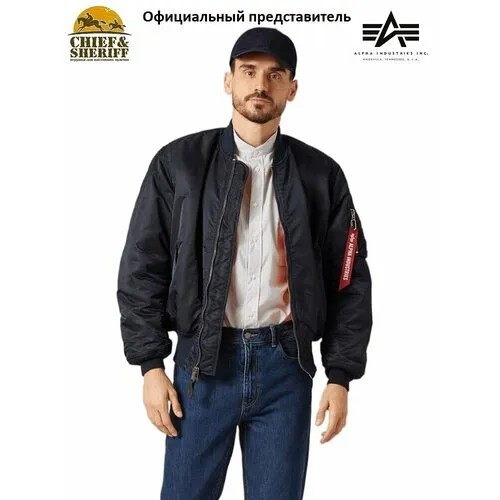 Бомбер ALPHA INDUSTRIES, размер S, синий, голубой