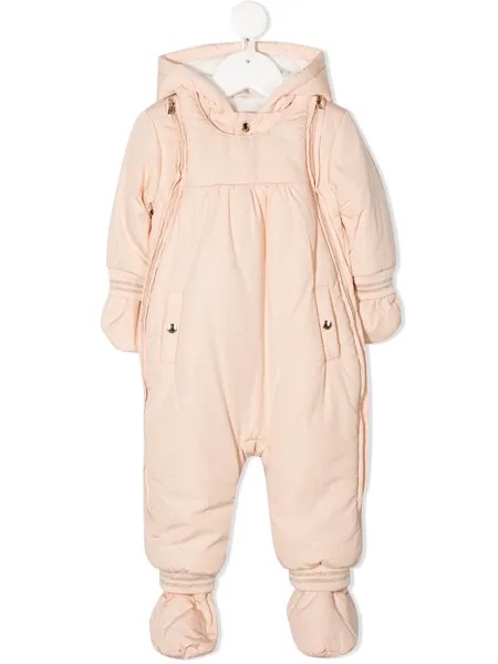 Chloé Kids дутый комбинезон с капюшоном