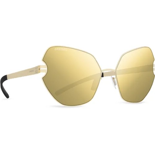 Солнцезащитные очки Gresso, кошачий глаз, с защитой от УФ, зеркальные, для женщин, золотой