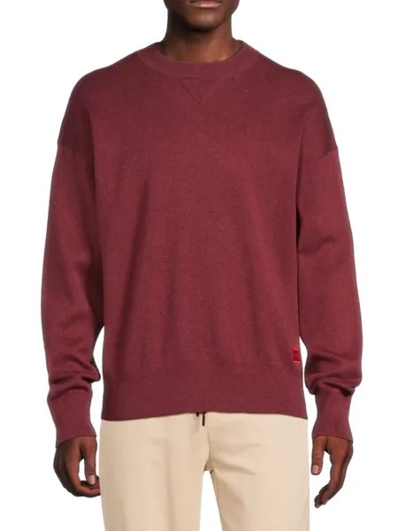Однотонный свитер с заниженными плечами Hugo, цвет Burgundy