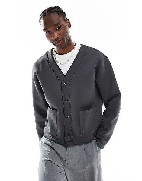 Темно-серый объемный кардиган с аквалангом ASOS DESIGN