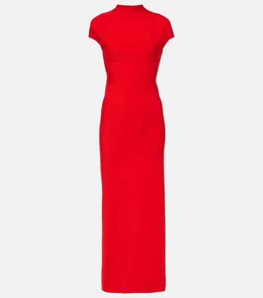 Платье макси из джерси с вырезами Alaïa, красный