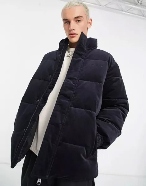 Темно-синий вельветовый пуховик Carhartt WIP Layton