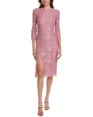 Женское кружевное платье миди на шелковой подкладке Etro, розовое 40