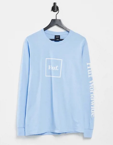 Голубой лонгслив HUF Essentials
