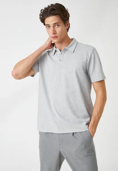 Рубашка-поло BASIC NECK BUTTONED SHORT SLEEVE Koton, цвет grey