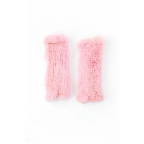 Митенки женские меховые розовые Carolon / Стильные женские митенки перчатки