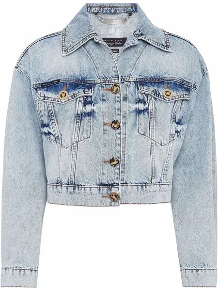 Philipp Plein укороченная джинсовая куртка