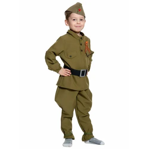 Костюм военный детский Солдат для мальчика КФ-5141 (5 предметов) 32-34/128-134