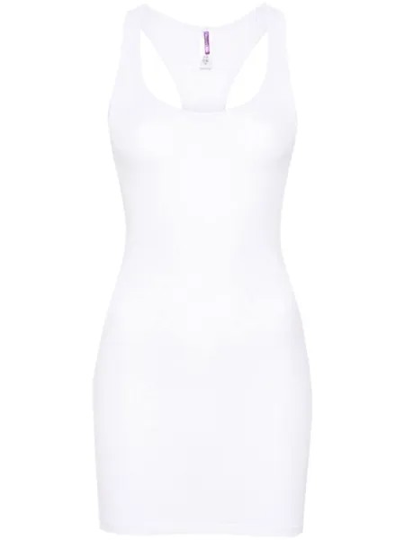 Maison Close мини-платье в рубчик La Femme Amazone, белый