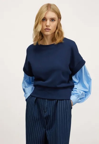 Толстовка COMBINATA CON MANICHE Motivi, цвет blu