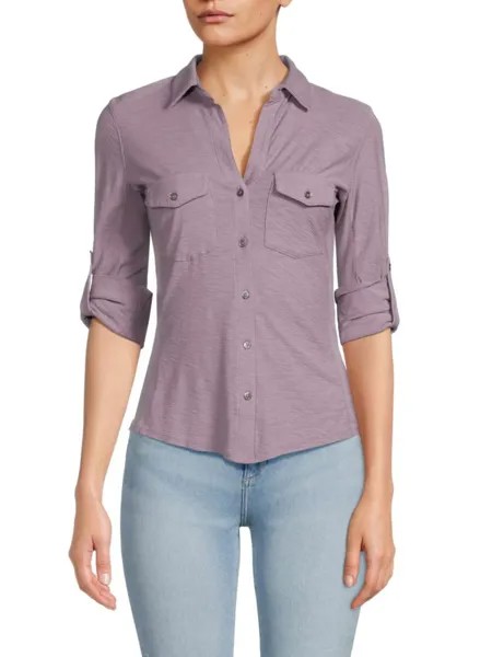 Рубашка на пуговицах с ролл-табом James Perse, цвет Tyrian