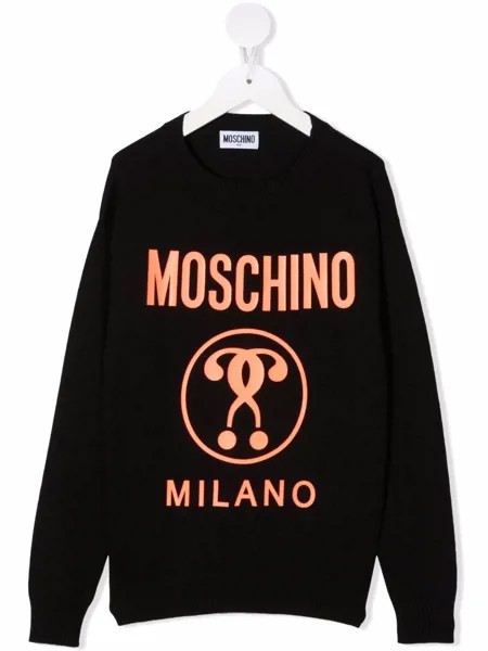 Moschino Kids толстовка с логотипом Double Question Mark
