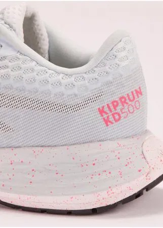 Кроссовки для бега женские KIPRUN KD 500 серо-розовые, размер: EU38, цвет: Туманный Серый/Неоновый Розовый KIPRUN Х Декатлон
