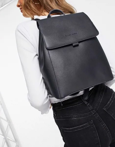 Черный рюкзак без подкладки с клапаном Claudia Canova-Темно-синий