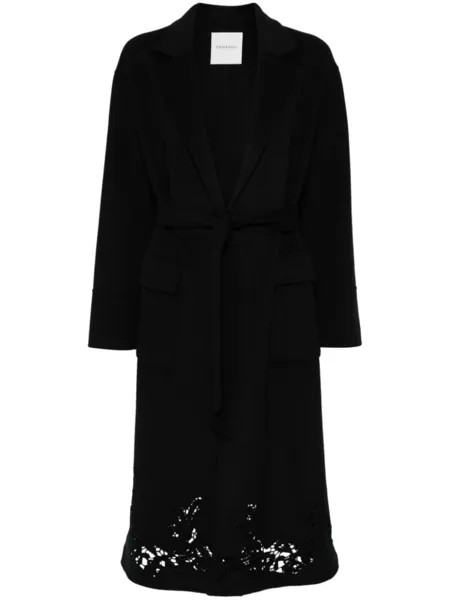 ERMANNO FIRENZE пальто с кружевными деталями, черный