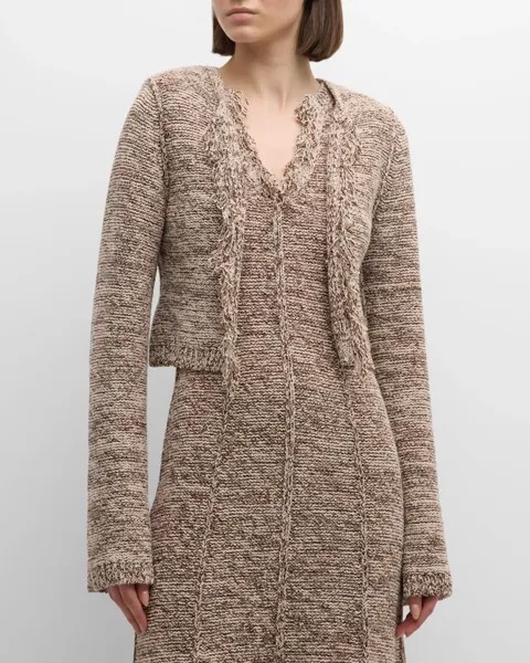 Вязаный кардиган с бахромой и бахромой Autumn Sparkle DOROTHEE SCHUMACHER, цвет 077 - Colorful Brown Mix