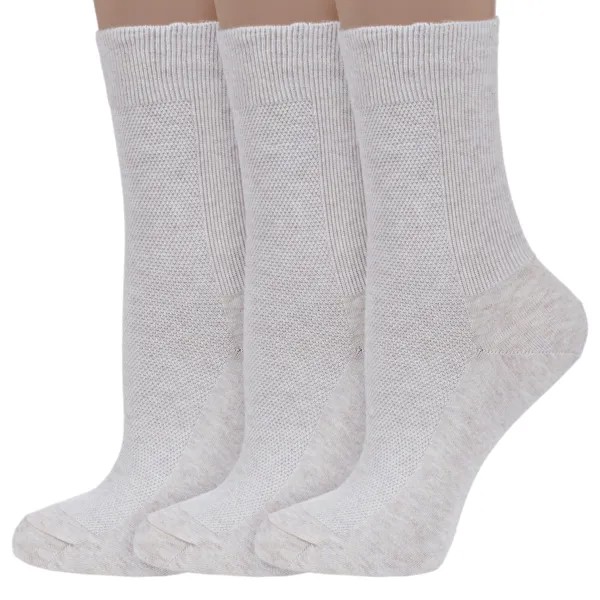 Комплект носков женских Dr Feet 3-15DF8 бежевых 23