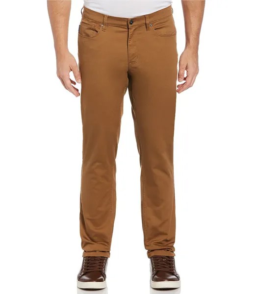 Брюки-эластичные добби с 5 карманами Perry Ellis Big & Tall, коричневый