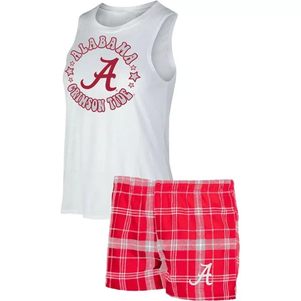 Женский комплект для сна из фланелевой майки и шорт Alabama Crimson Tide Ultimate Sport Crimson/White