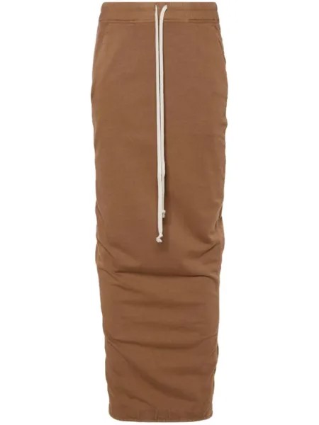 Rick Owens DRKSHDW юбка миди из джерси, коричневый