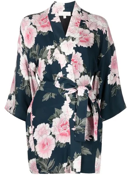 Шелковый халат-кимоно Haori Fleur Du Mal, синий