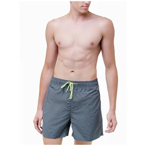 Плавательные шорты мужские однотонные , шорты с сеткой внутри, темно-зеленый цвет, размер M