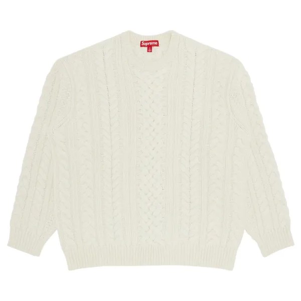 Свитер Supreme Appliqué Cable Knit 'Ivory', кремовый