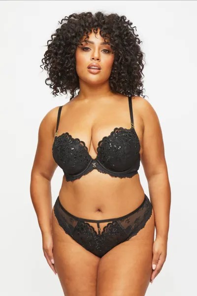 Черные мягкие шорты с глубоким вырезом The Icon Fuller Bust DD+ Ann Summers, черный