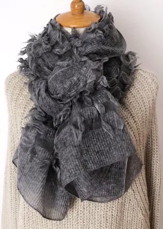 Источник осени и зимы корейский шерстяной шарф женский срезанный цветок полый шарф шаль